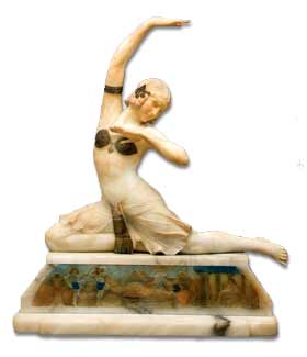 antique marks and buying antiques at auction - art deco figure