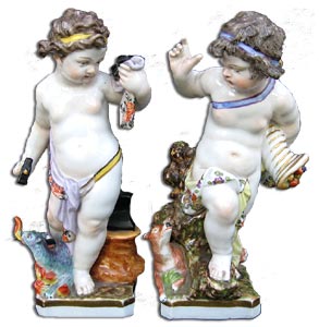 Berlin Porcelain 
pair of cherub figures