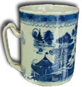 Collecting antique ceramics from antique-marks.com - chinese blue and white tankard - underglazed decoration