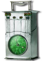 Archibald Knox 1902 - 
              The Magnus a silver and enamel clock for liberty & co