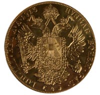 Gold Austrian 4 Ducats Coin for Francis I - Reverse