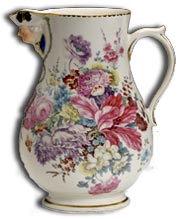 derby porcelain mask spout 
            jug 