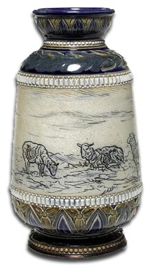 antique marks glossary - antique term sgraffito - hannah barlow sgraffito vase