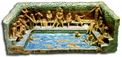 Royal Doulton Gallery -  george tinworth - the swimming bath