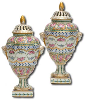 Dresden Porcelain 
Pot Pourri Vases