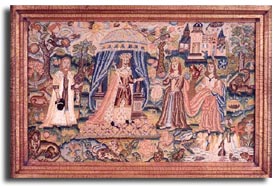 antique marks - 17thC. embroidery  - solomon and sheba