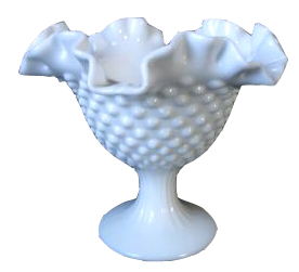 Fenton Hobnail Glass Candle