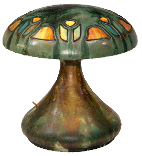 antique marks - fulper mushroom lamp