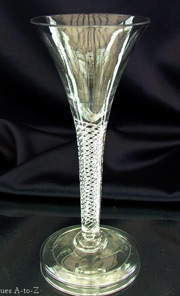 Georgian Glass Spiral Stem Vase with Trumpet Bowl