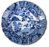 antique marks - kraak porselein 
            klapmuts bowl, Kangxi 1662-1722