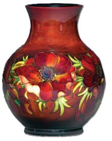moorcroft anemone flambe High Demand for Moorcroft Pottery