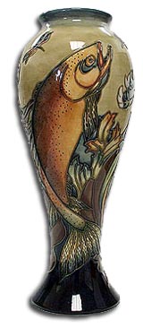 moorcroft philip gibson 
            trout vase