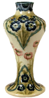 Moorcroft Macintyre Poppy and 
	Forget Me Not Design Vase