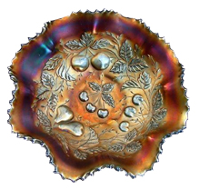 Northwood carnival glass 
    cherry bowl