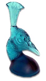 Lalique rare turquoise peacock car mascot