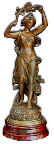antique marks - one of a pair of french spelter figures