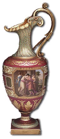 Stunning but restored 
    vienna porcelain ewer - antique-marks.com