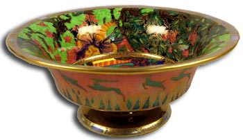 Fairyland Lustre 
Bowl with Stag Motif