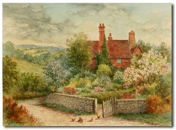 Royal Worcester 
            Charles Baldwyn watercolour