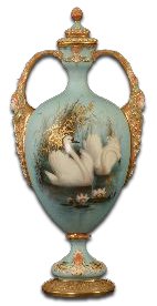 Royal Worcester Baldwyn 
            Swan Vase