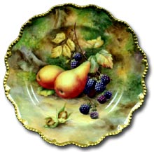 worcester fruit painted 
    plate by horace price