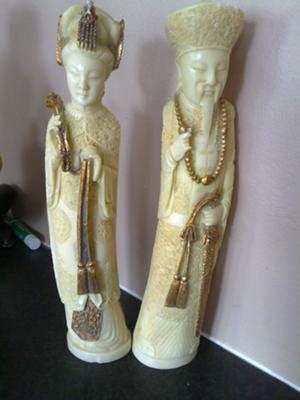 Pair Chinese/Japanese Ivory Figures