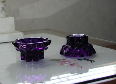 Cobalt Blue Glass Candle Sticks