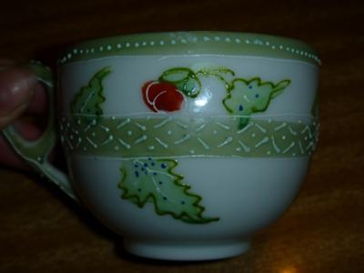 Left-hand side of teacup