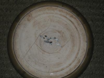 Mark on Japanese Bowl with Green Glaze