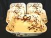 Rare George Jones & Sons 5-piece Serving Set. ALMOND Pattern Birds and trees c1880