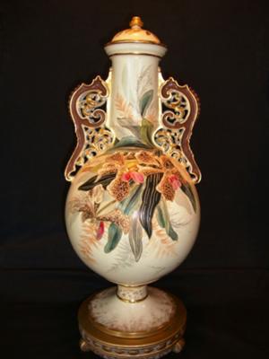 Museum Quality Faience Urn Edward Lycett  c1886-1890